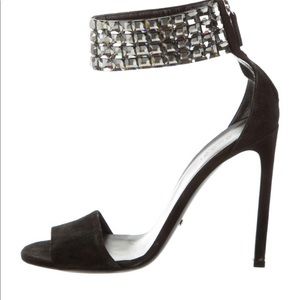 Gucci Suede Jewel-Embellished Sandals